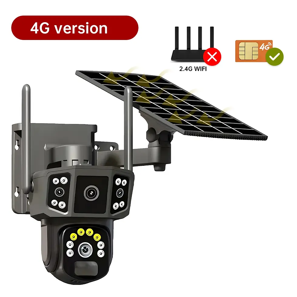 Thumbnail: 4G Sim Solar 4K Dual Lens Security Camera WIFI Solar V380