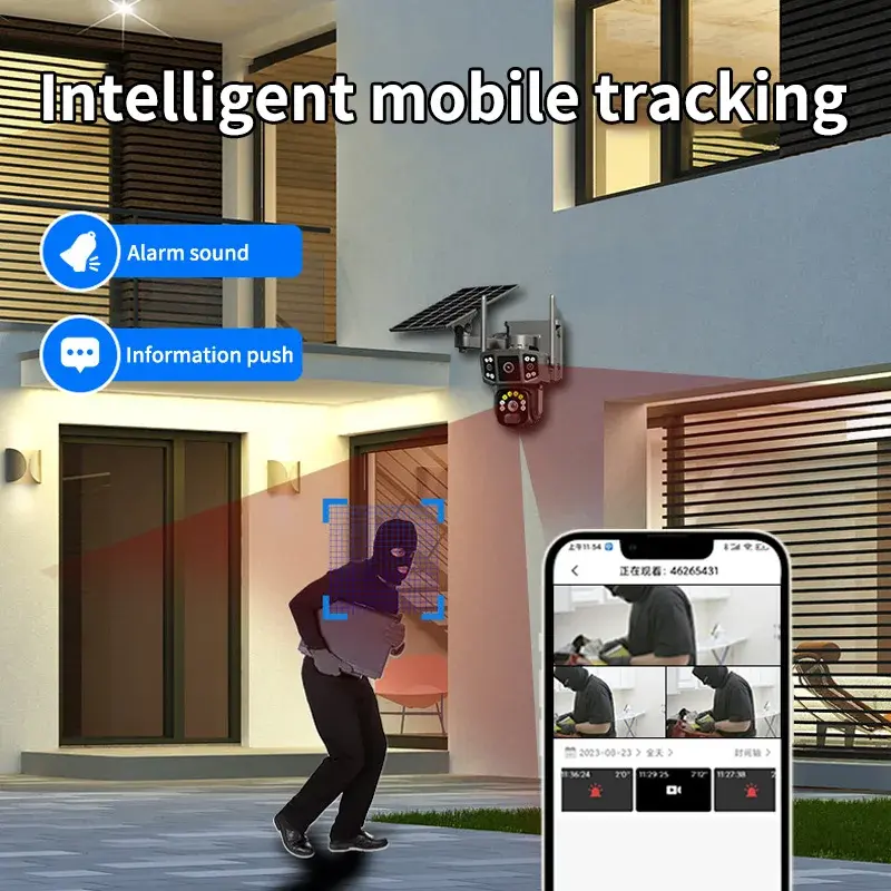 Thumbnail: 4G Sim Solar 4K Dual Lens Security Camera WIFI Solar V380