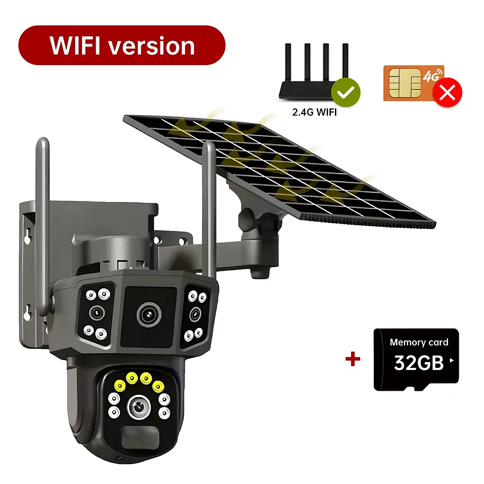 Thumbnail: 4G Sim Solar 4K Dual Lens Security Camera WIFI Solar V380