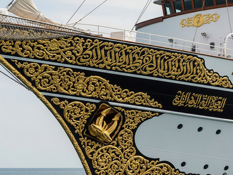 Gold Leafing Gilding Services on Exterior Carving & Calligraphy for Large Boats and Ships