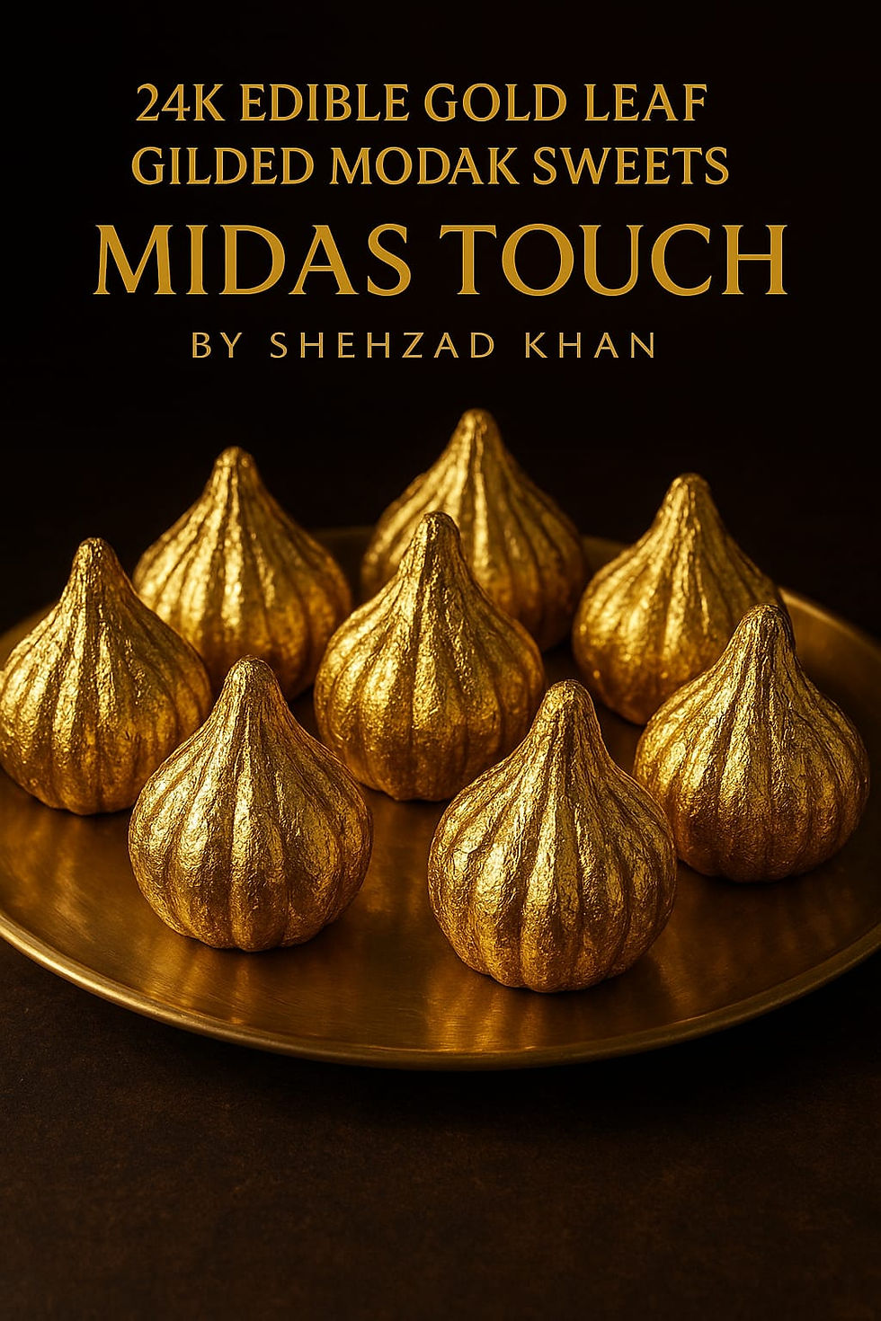 Real 24K Edible Gold Leaf Gilded Modak - MIDAS TOUCH by Shehzad Khan