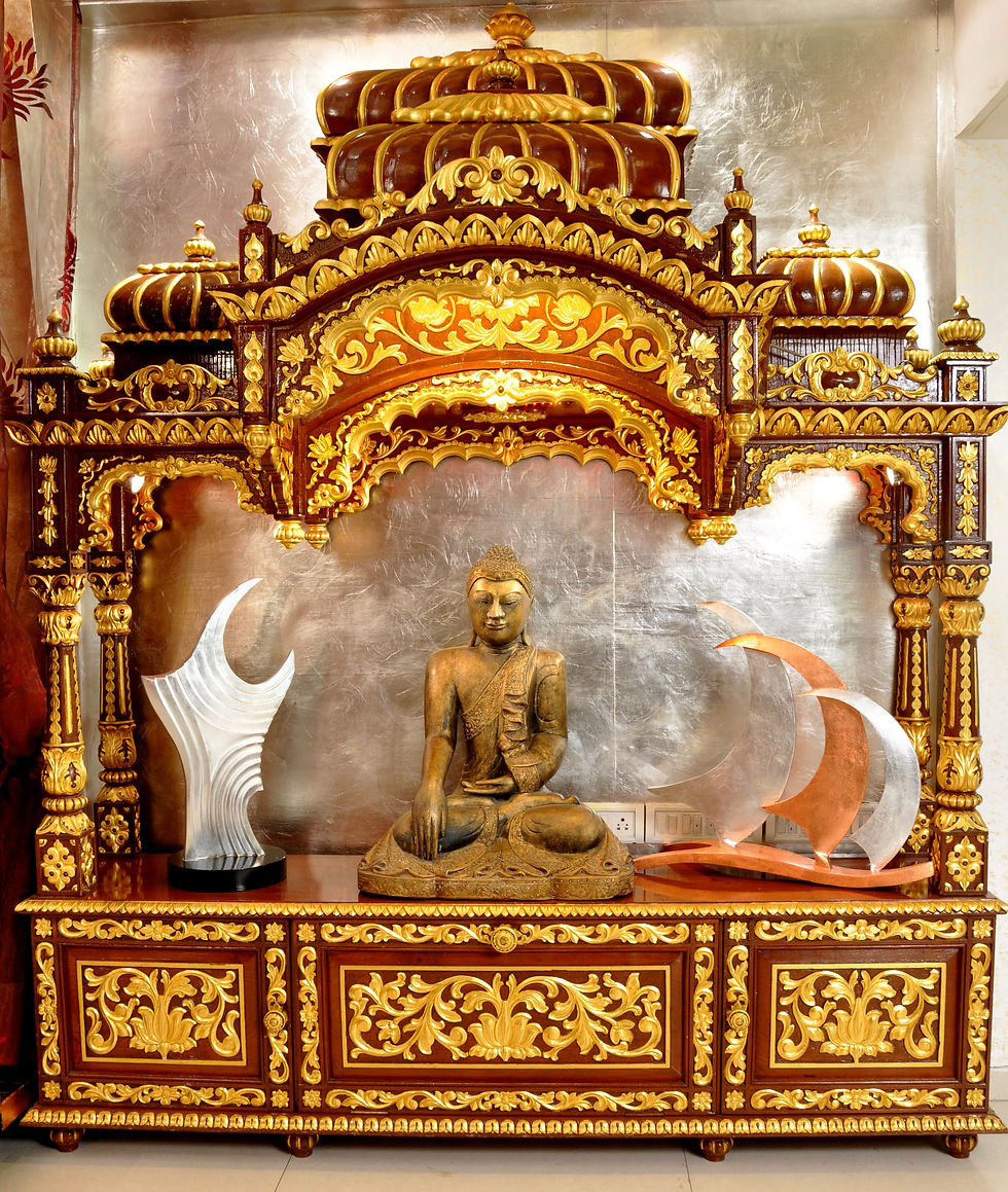 Luxury modern interior featuring gold leaf gilded walls and accents, showcasing the 2026 “Gold Everywhere” trend by MIDAS TOUCH by Shehzad Khan, expert gold gilding craftsmanship in Mumbai and globally.