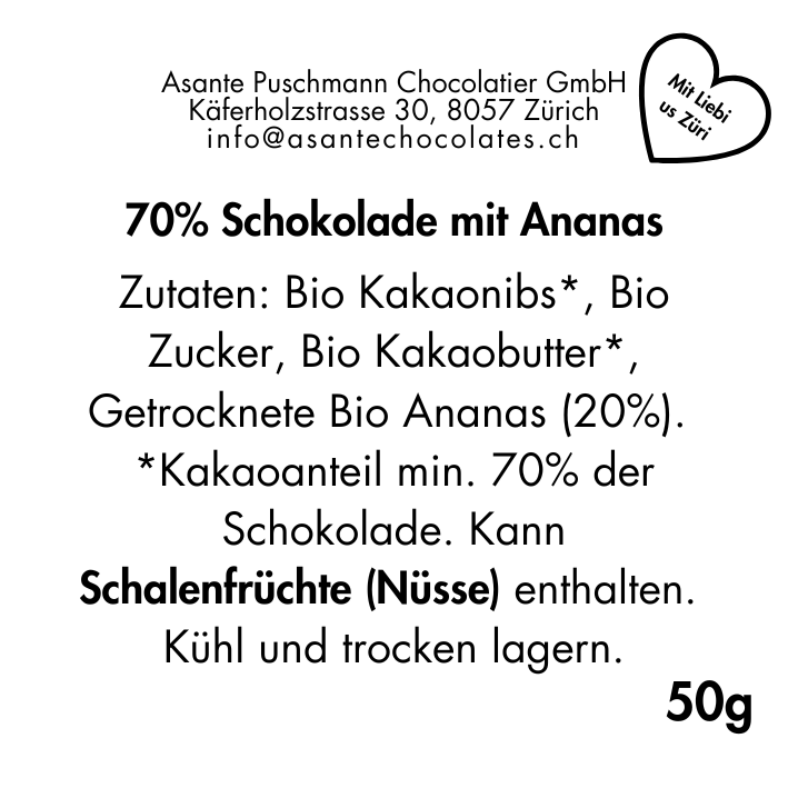 Miniaturbild: 70% Schokolade mit Ananas