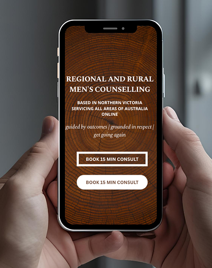 "Mobile phone screen showing online counselling booking page for Red Gum Reflections"