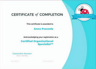 Certified Organizational specjalist_organizacja przestrzeni_professional organizer