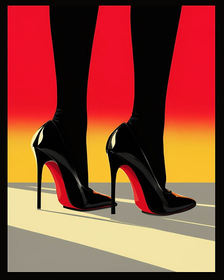 High heels against a sunset background