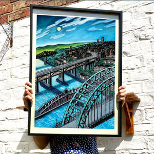 Newcastle bridges at dusk