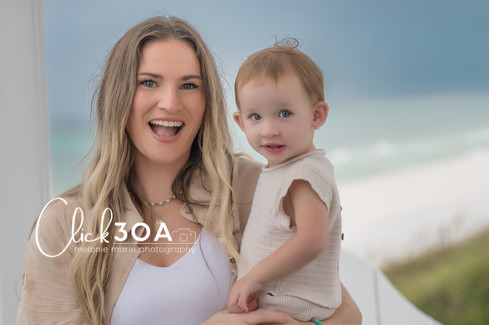 30A Beach Mini Sessions with family of 4 in the rain at Seaside Florida