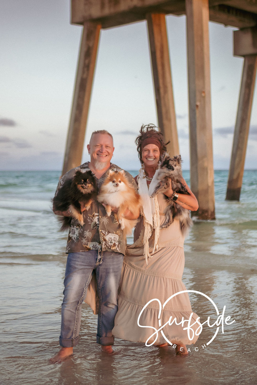 When planning a family photo session in Myrtle Beach, be sure to follow Surfside Beach dog rules to keep your pets safe and the experience stress-free.