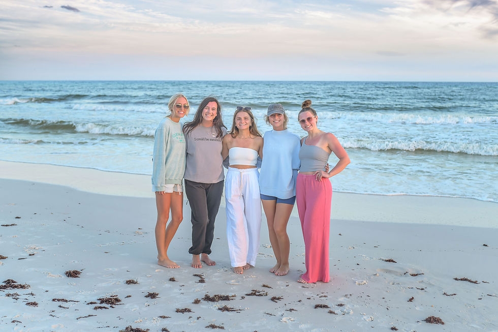 Smaller group portrait of bridal party at bachelorette party in michigan