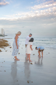 Where to buy heirloom art photography prints in 30A Florida with parents and children exploring the shoreline together.