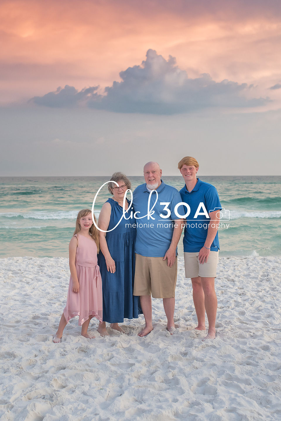 Santa Rosa Beach Photos at sunset with clouds