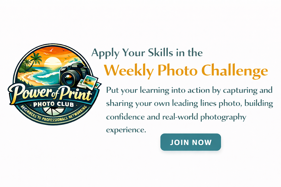 Annual members receive free access to all 48 tutorials each year for only $30, while non-members can join this individual Week 2 course for just $10. Power of Print Photography Club