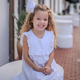 Toddler girl white dress ideas for family photos in Rosemary Beach