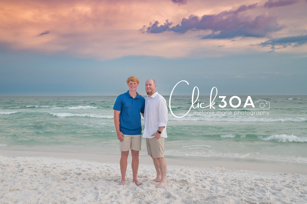 Santa Rosa Beach Photos at sunset with clouds