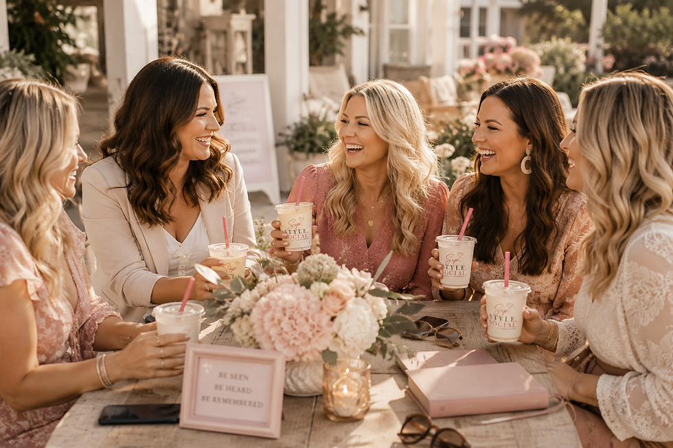 Sunny brunch with friends and floral vibes for women in business event
