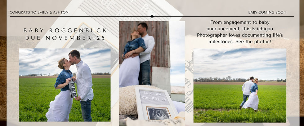 As a Michigan Photographer, what's more heartwarming than capturing a baby announcement on a beautiful farm?
