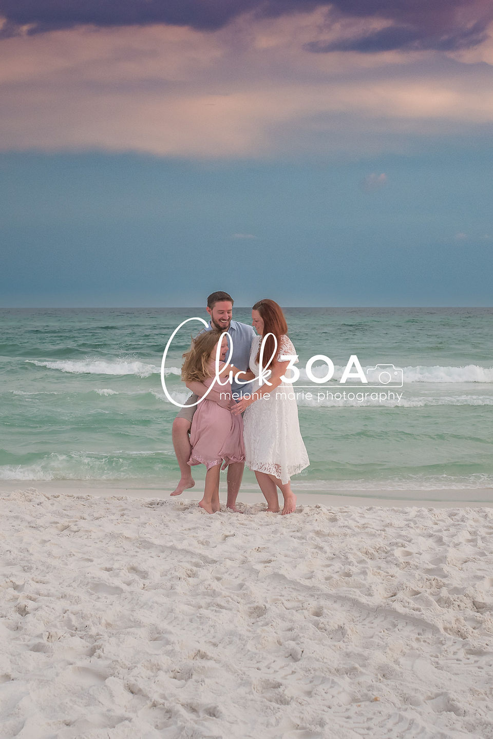 Santa Rosa Beach Photos at sunset with clouds