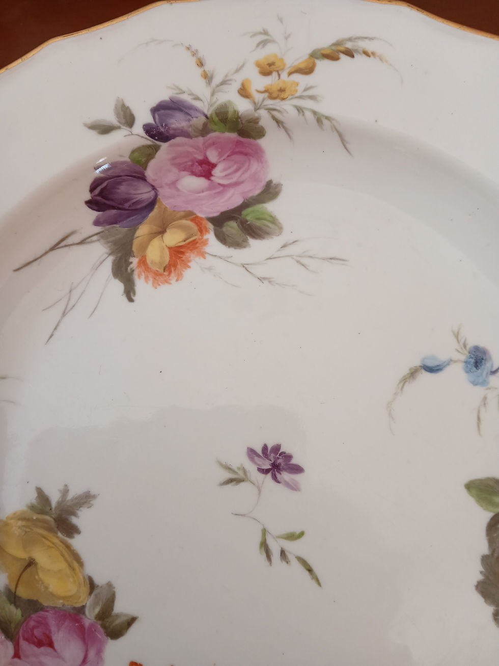 Thumbnail: Glorious Derby Plate with Flowers by Billingsley