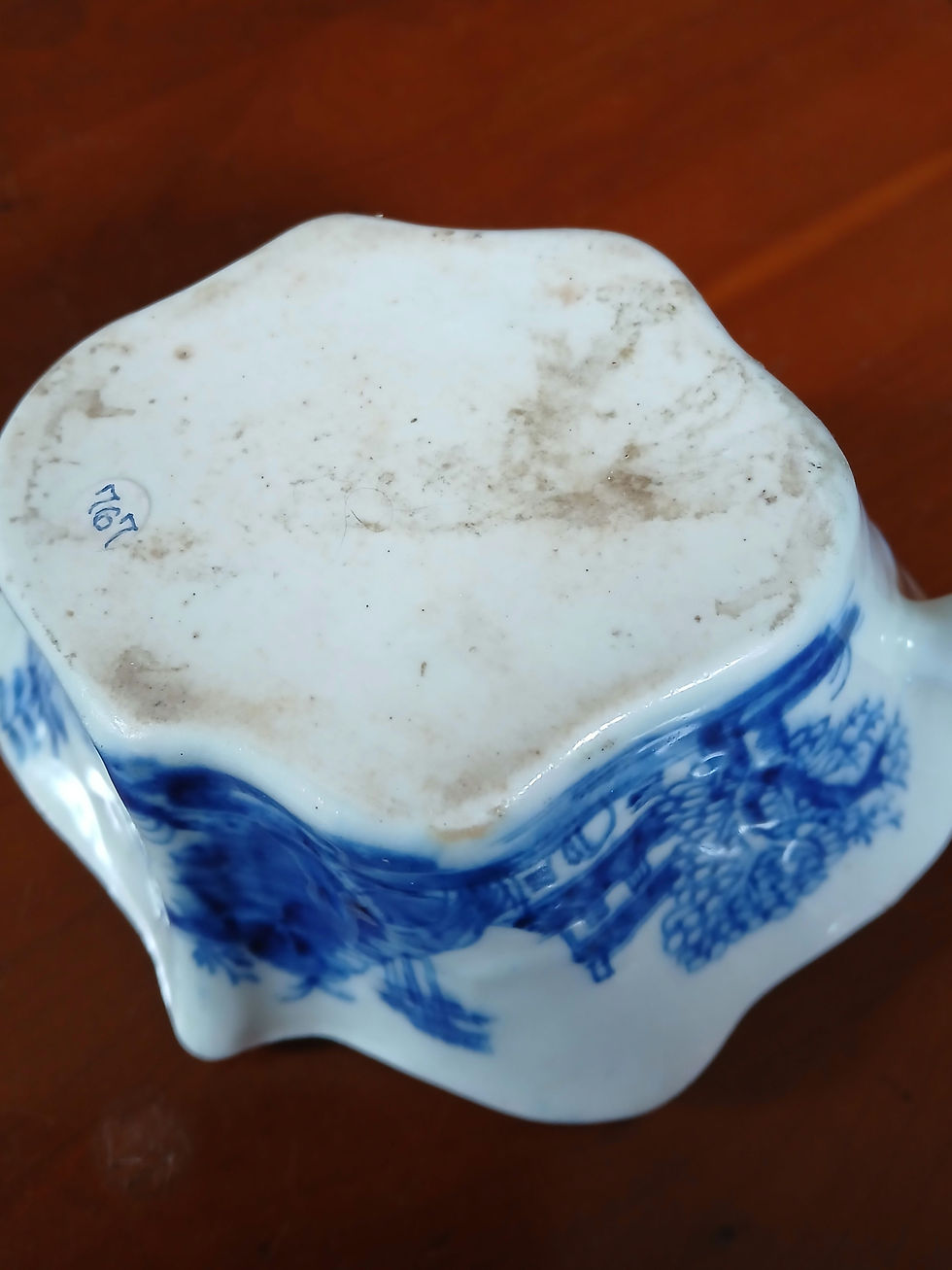 Thumbnail: Bow Sauceboat "Desirable Residence" Pattern, c1755