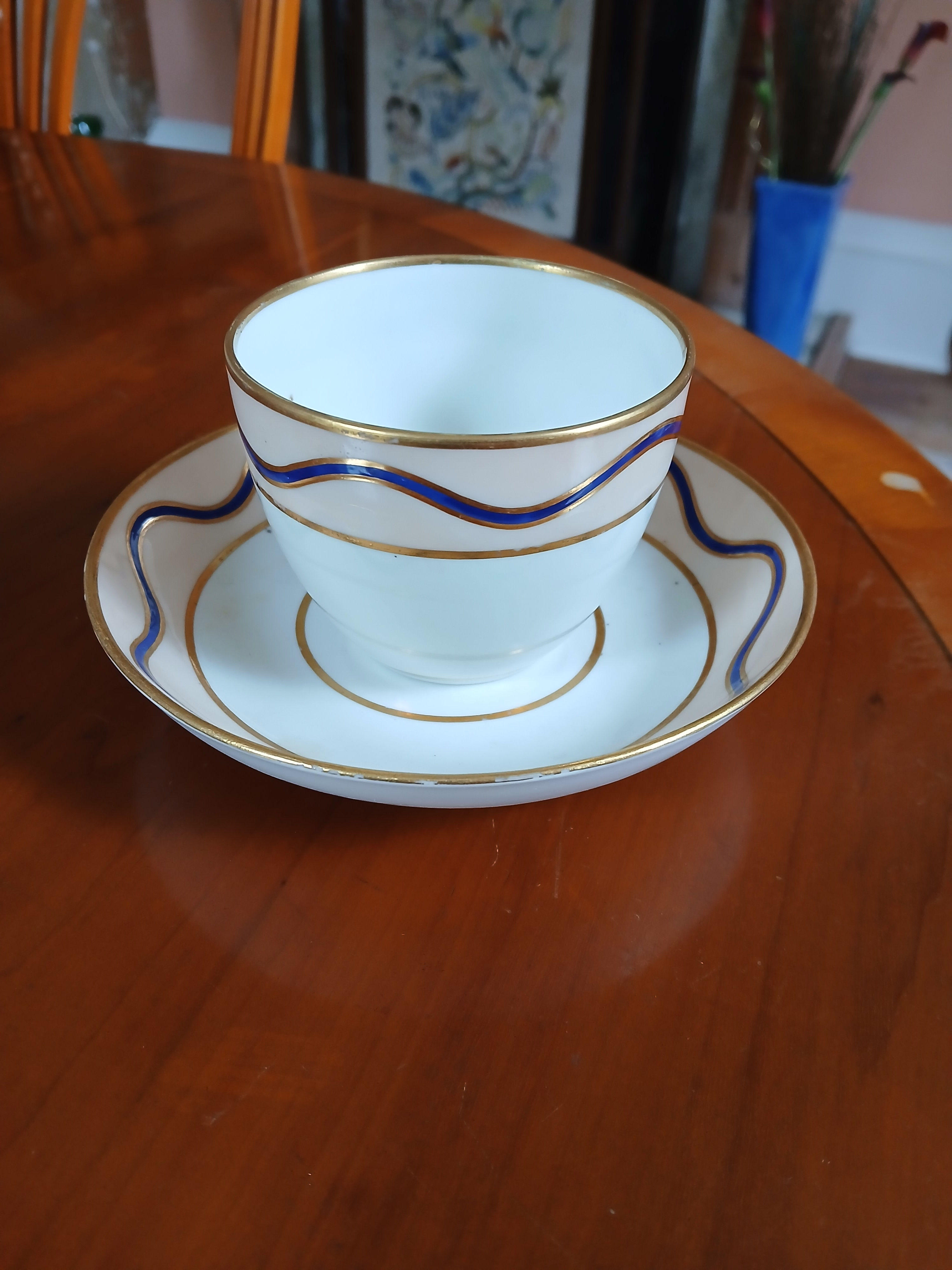 Derby Pattern 128 Teabowl & Saucer
