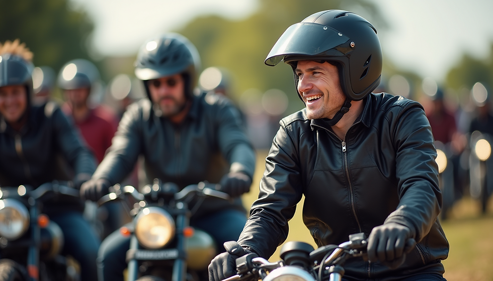 Joining forces for a great cause, enjoying the open road with my brothers on a charity ride.