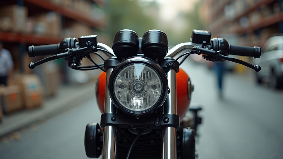 Close-up view of a motorcycle listed on an online marketplace