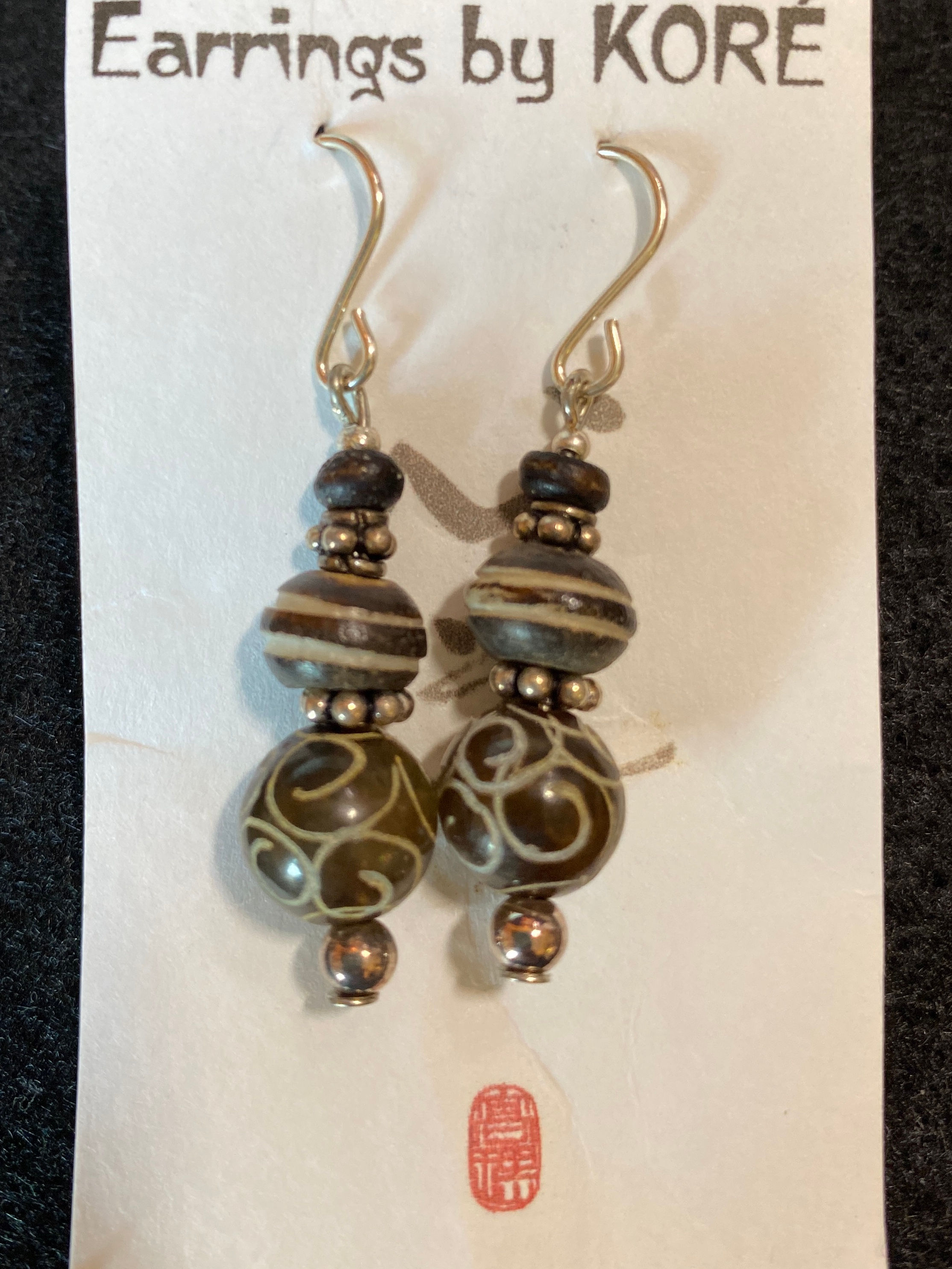 Carved Stone & Wood with Silver