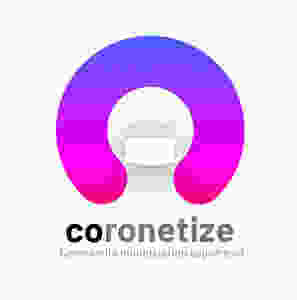 Comonetize logo with a corona mask