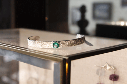 Lab emerald cuff