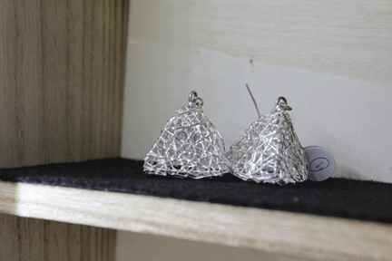 Triangular pyramid earrings