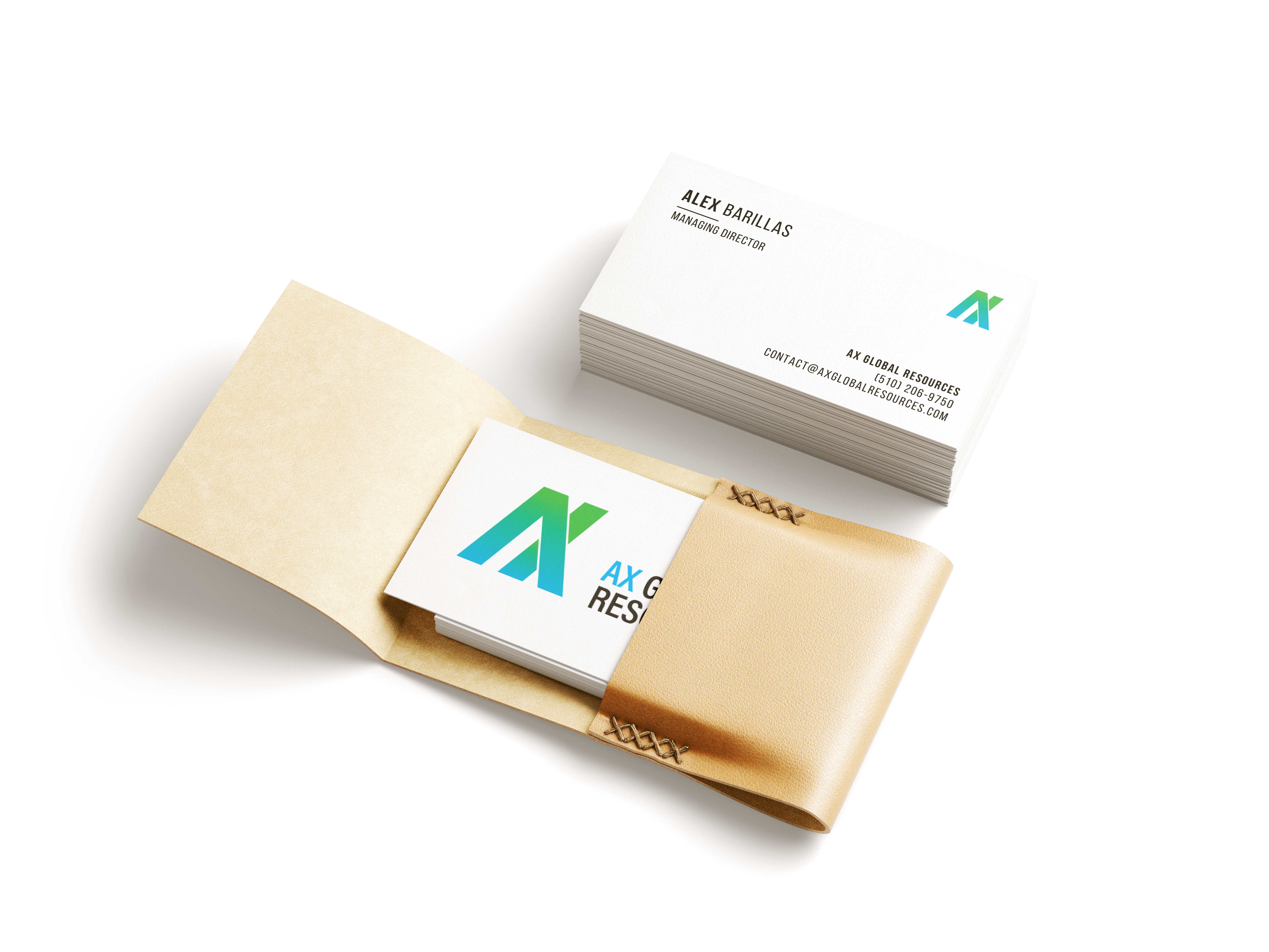 AX Global Resources Business Card Mockup Amirita Tipper Design Studios