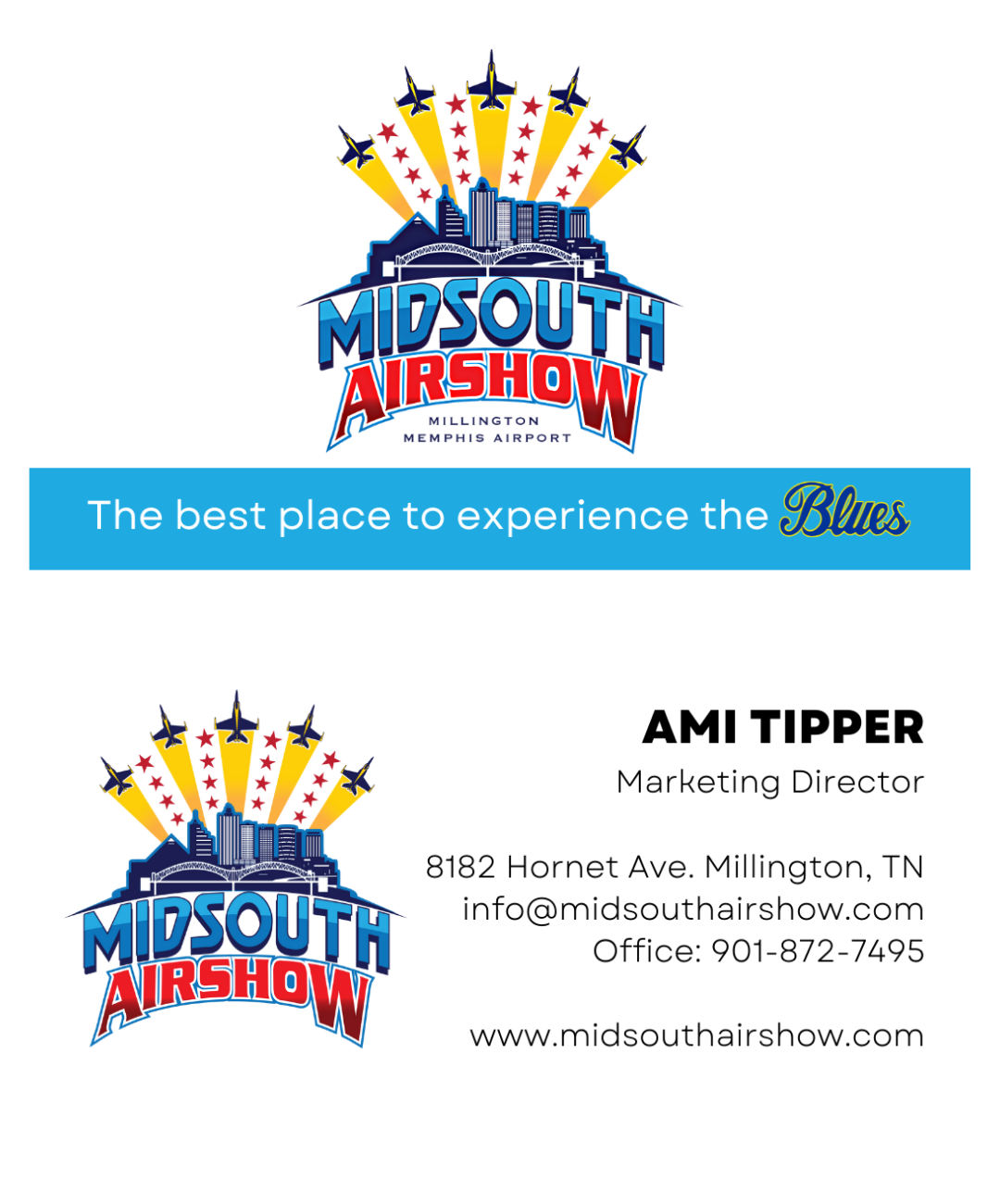 Midsouth Airshow Business Card Amirita Tipper Design Studios