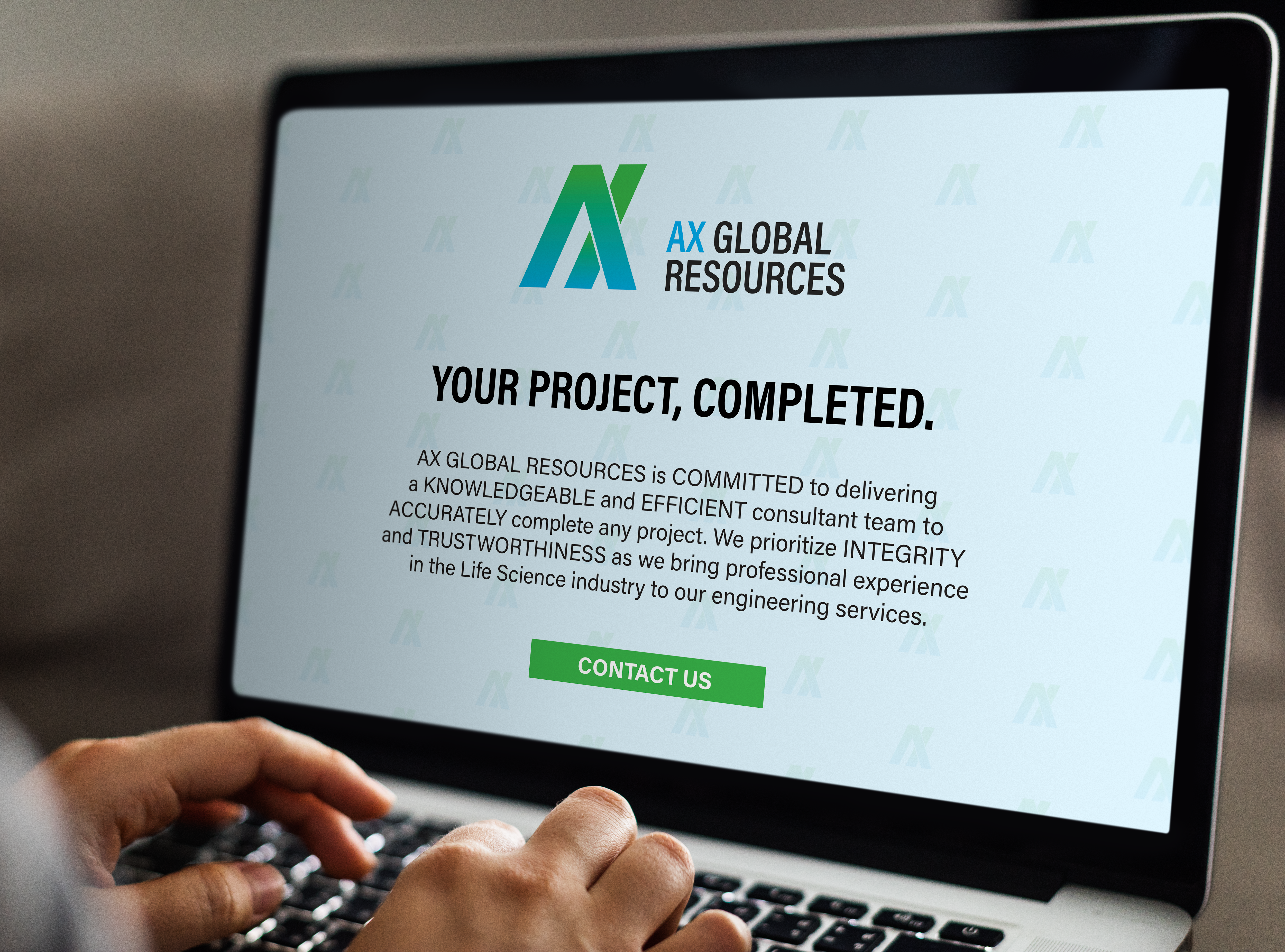 AX Global Resources Branding Mockup Amirita Tipper Design Studios