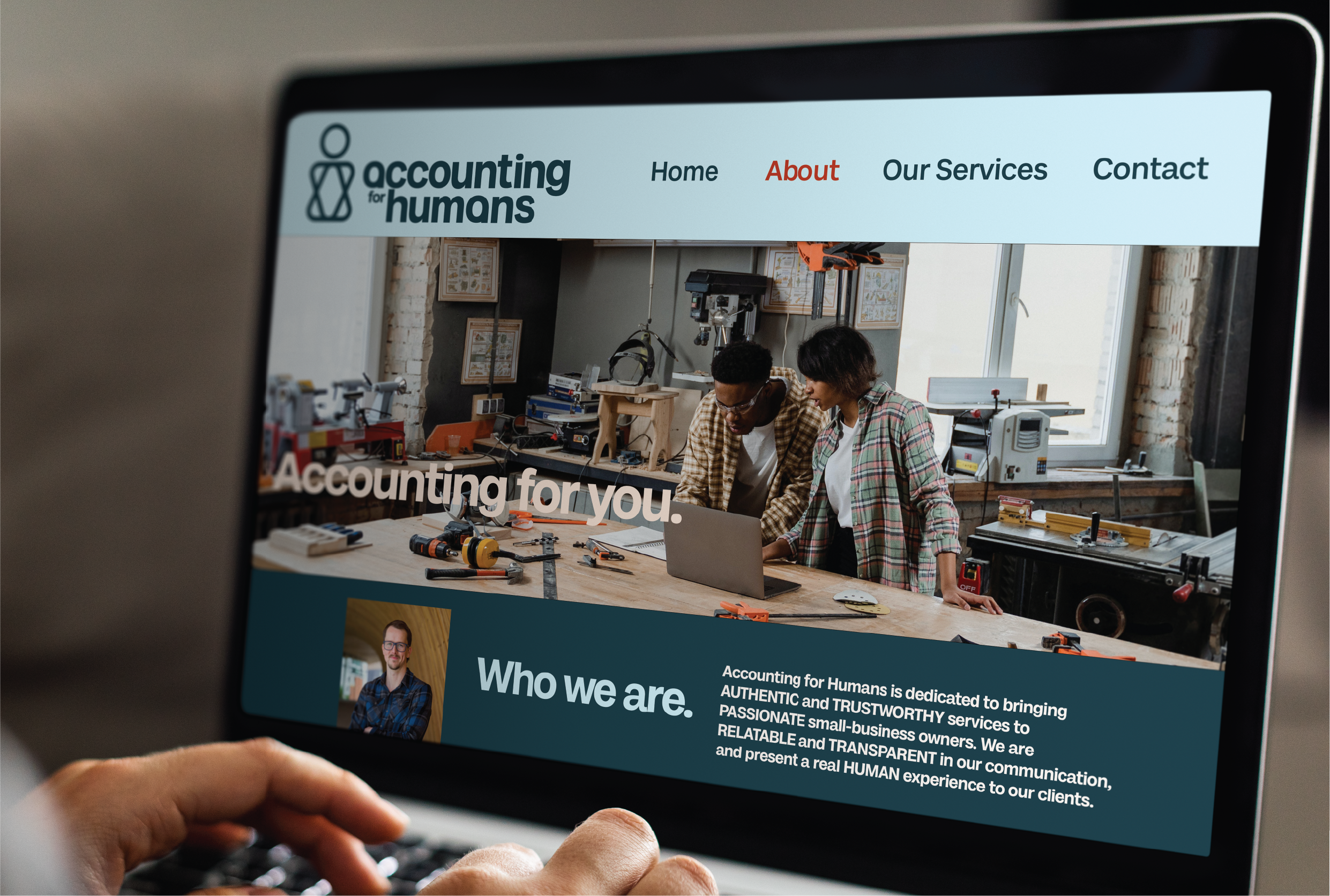 Accounting For Humans Website Mockup Amirita Tipper Design Studios