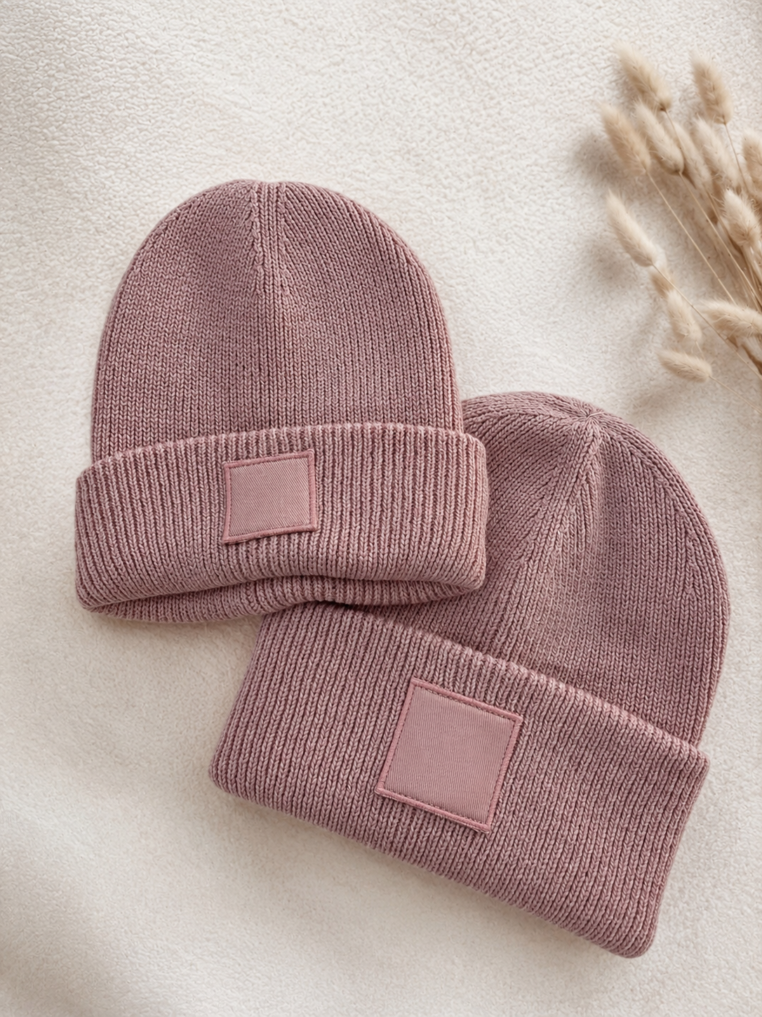 Woll-Beanie - für Mama und Papa in 2 Farbvariationen - im Partnerlook mit Minimi