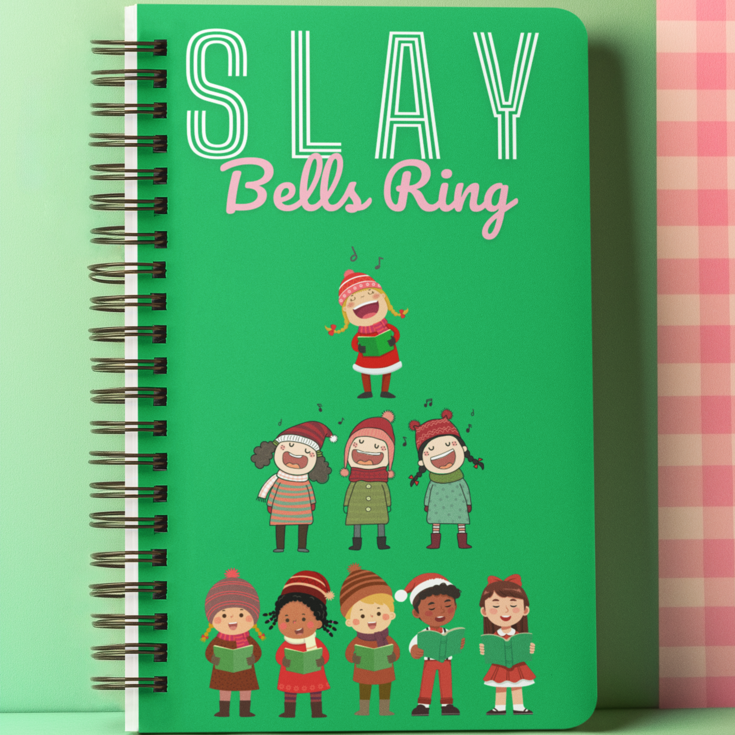 "Slay Bells Ring" Carolers Spiral Notebook (A5)