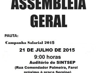 Convocação para assembleia.