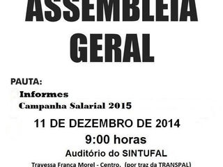 Assembleia geral realizada no dia 11 de dezembro de 2014.