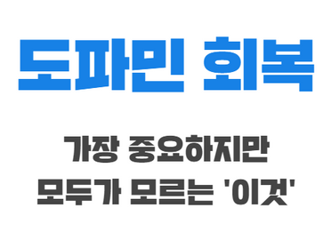 도파민 회복, 가장 중요하지만 모두가 모르는 '이것'