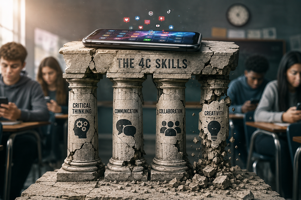 The Hidden Curriculum Cost How Phone-Permissive Schools Are Quietly Deteriorating Their Students' 4C Skills