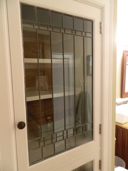 Leaded Glass Linen Closet Doors