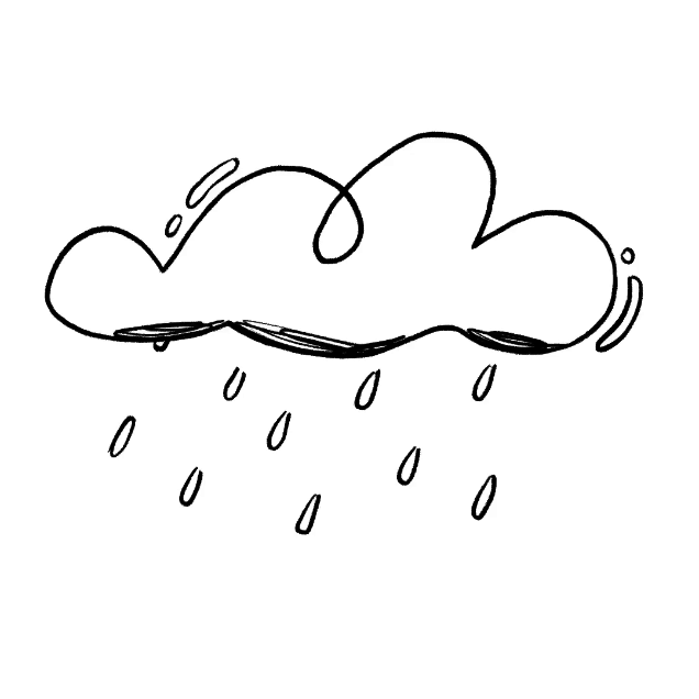 doodle illustration of rainy cloud