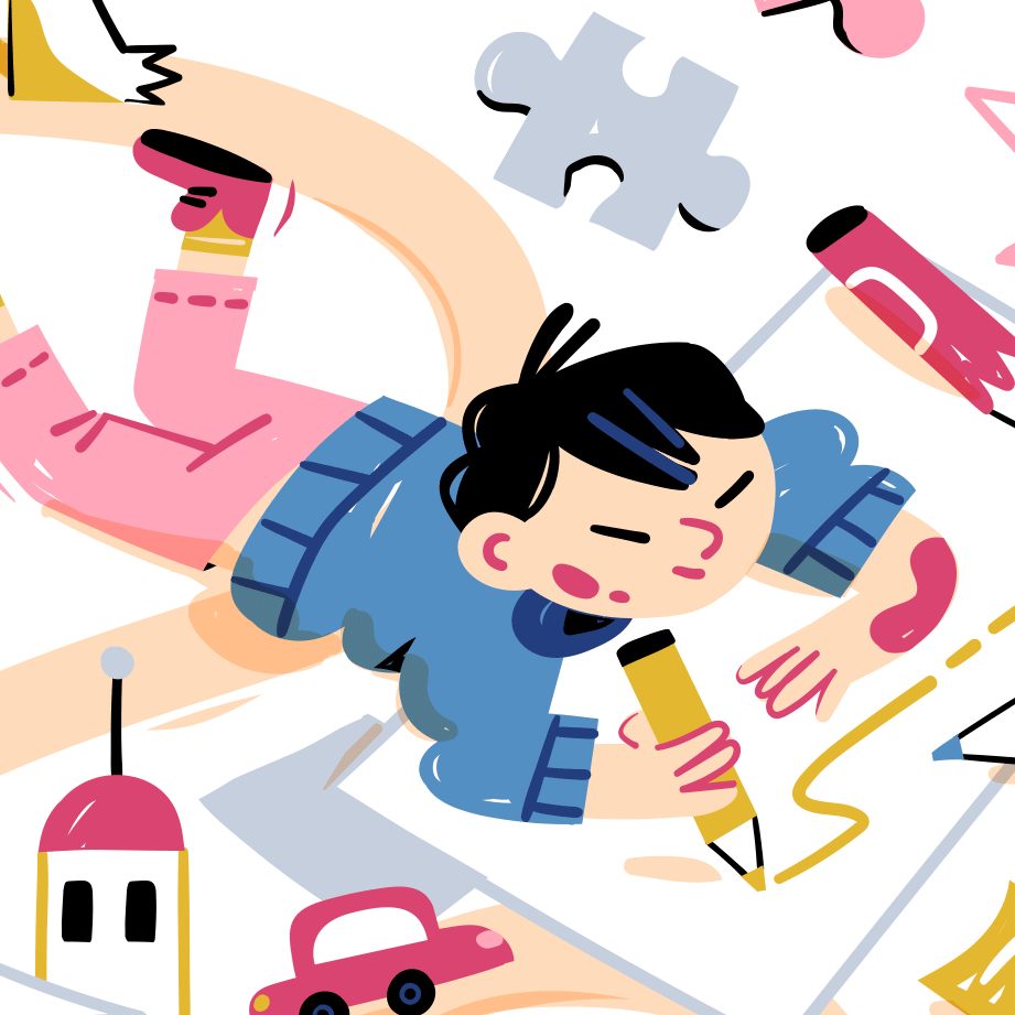 kids playing on the floor illustration Susanna Rumiz