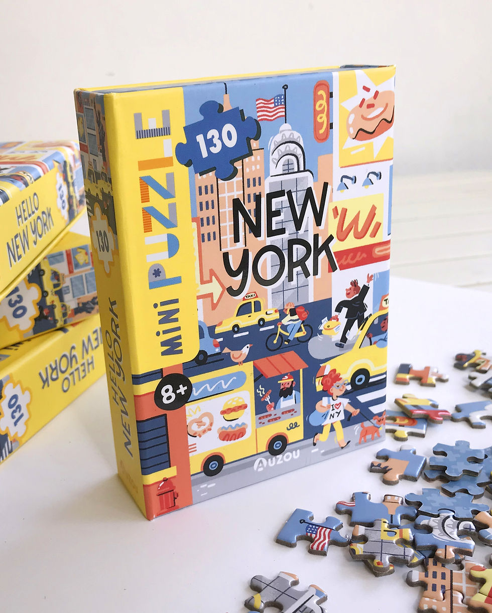 New York puzzle board game travelling with kids illustration by Susanna Rumiz