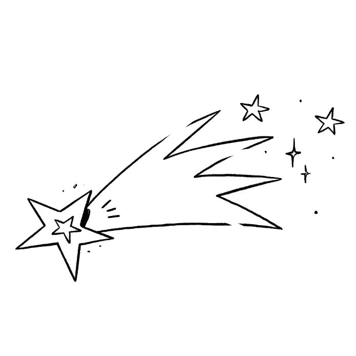 Christmas star doodle illustration