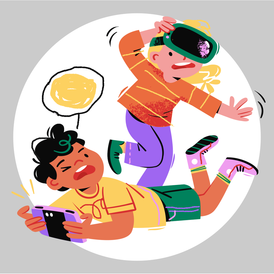 children playing videogames children's illustration susanna rumiz 