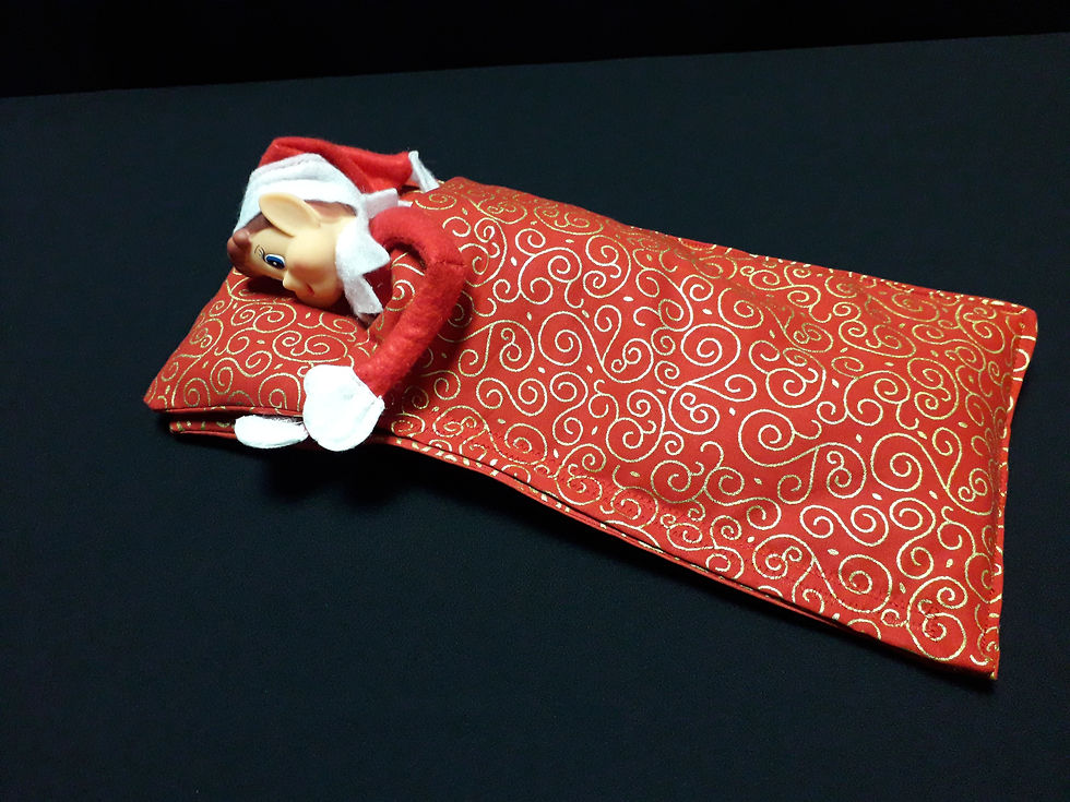Homemade Christmas Elf Sleeping Bag with PillowHomemade Christmas Elf Sleeping Bag with PillowHomemade Christmas Elf Sleeping