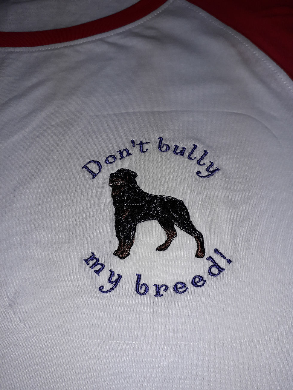 Thumbnail: T-shirt with Embroidered Rotweiller Dog
