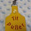 Thumbnail: Yellow Tag Style Faux Leather Embroidered Keyring - Tit Puller